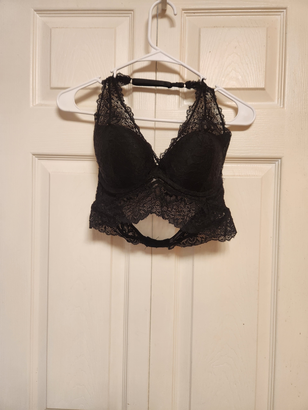 Black Lace Bralette Crop Top - Women Intimates